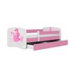 Kocot Kids 'Prinzessin auf dem Pony' Kinderbett 70x140 cm Rosa, mit Rausfallschutz, Matratze, Schublade und Lattenrost Bild 4