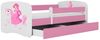 Kocot Kids 'Prinzessin auf dem Pony' Kinderbett 70x140 cm Rosa, mit Rausfallschutz, Matratze, Schublade und Lattenrost Bild 2