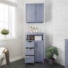 Yaheetech Badkommode mit Schubladen und verstellbarem Regalbrett, Holz, 86,5 x 29,5 x 55,5 cm, Grau Bild 3