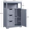 Yaheetech Badkommode mit Schubladen und verstellbarem Regalbrett, Holz, 86,5 x 29,5 x 55,5 cm, Grau Bild 4