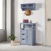 Yaheetech Badkommode mit Schubladen und verstellbarem Regalbrett, Holz, 86,5 x 29,5 x 55,5 cm, Grau Bild 2