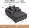 Sofa Sitzfläche 177x122x92 cm, Grau – rahmenloses Cordsofa mit hoher Schaumfüllung und entspannender Relaxform Bild 4