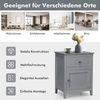 KOMFOTTEU Nachttisch Beistelltisch (2er Set), mit Schublade & Schrank, 48 x 38 x 63,5cm Bild 4