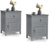 KOMFOTTEU Nachttisch Beistelltisch (2er Set), mit Schublade & Schrank, 48 x 38 x 63,5cm Bild 2