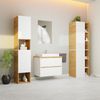 GARLIVO Waschbeckenunterschrank GLB-80 mit Schubladen, Badezimmer Waschtischunterschrank, Weiß Breite 80cm, Soft-Close, Push-to-Open/ Tip-On, Hängend Bild 3