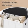 VASAGLE Truhe mit Stauraum, Truhenbank mit Deckel, für Schlafzimmer, Flur, Wohnzimmer, 41 x 101 x 49 cm, weiß-grau Bild 4