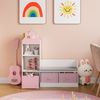 Kindersitzbank mit Regal Vipsali 100x99x30 cm Rosa/Weiß [en. casa] Bild 3