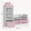 Kindersitzbank mit Regal Vipsali 100x99x30 cm Rosa/Weiß [en. casa] Bild 5