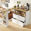 Schrank aus MDF mit 360° drehbarem Regal & 4 Schubladen, 138 x 39 x 104 cm, Weiß Bild 1