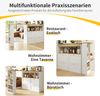 Schrank aus MDF mit 360° drehbarem Regal & 4 Schubladen, 138 x 39 x 104 cm, Weiß Bild 5