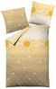 Dormisette Bettwäsche Dormisette Fein Biber Bettwäsche Gelb Sonne 135x200 80x80 cm, Biber, Biber Bettwäsche mit Sonnenmuster Bild 3