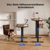 Agilestic Höhenverstellbarer Schreibtisch 120x60cm Elektrisch Memory Braun Bild 3