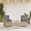 vidaXL Gartensessel 2 Stk. Verstellbar Beige Poly Rattan 368655 Bild 3