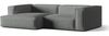 Micadoni Ecksofa Nuria 4-Sitzer Links Strukturierter Stoff Grau Bild 2