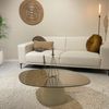 Natur24 Beistelltisch Brix Couchtisch 110 x 65 x 35 cm Glas Stahl Weiß Braun Bild 4