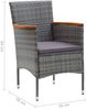 vidaXL 4X Gartenstuhl Set Rattan Grau Akazienholz Armlehnen Bild 2