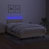 vidaXL Boxspringbett mit Matratze & LED Creme 120x190 cm Stoff 3270072 Bild 4