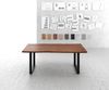 Esstisch Edge 200x100 Akazie Braun Metall Schmal schwarz Live-Edge Bild 2