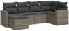 vidaXL 6-tlg. Garten-Sofagarnitur mit Kissen Grau Poly Rattan 3251597 Bild 2