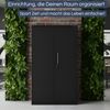 Metallschrank mit Sockel MEGAN - 160x90x40cm Schwarz | Büroschrank Aktenschrank Stahlschrank Fachbodenschrank Werkstattschrank Bild 3