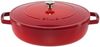 STAUB Gusseisen Bräter, Chistera Tropfenstruktur im Deckel für optimale Befeuchtung/Aromaregen, Rund 28 cm, 3,7 L, Für alle Herdarten geeignet inkl. Induktion & Backofen, Kirschrot Bild 2