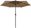 Sonnenschirm, Terrassenschirm mit LED-Beleuchtung und Alu-Mast 270 cm Taupe Bild 2