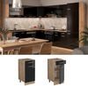 Küchenunterschrank R-Line Schwarz Hochglanz 40 cm , AP Anthrazit Vicco Bild 2