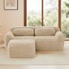 Modulares Cloud Sofa Plüsch, boneless Design,32D Schaumstoff,flexibel U/L-Form, mit Ottoman,kein Aufbau,ultra weich,khaki Bild 2