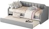 90 x 200(190) DAY-Betten, Gepolstertes Einzeltagesbett mit Rollbett, Grau Bild 4
