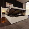 Polsterbett 180x200 cm mit Stauraum & Ladefunktion,Bett mit Touch-Leselampe,USB/Type-C Ports & Regal,beige-weiß Bild 4
