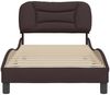 Einzelbettgestell Design für Erwachsene ohne Matratze Dunkelbraun 80x200 cm Stoff d4479e Bild 4