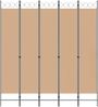 vidaXL 5-teiliger Raumteiler Beige 200 x 220 cm Stoff 42039205 Bild 4