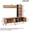 MODFU TV-Schrank Fernsehschrank-Set 187,5 x 167 x 40 cm mit 3 Schränken, Holz/Schwarz (TV Wohnzimmermöbel-Set, 1-St, TV Wohnwand-set mit Vitrine, Mediawand inkl) Anbauwand, Wohnzimmerwand, TV bis 80' Bild 4