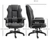 Vinsetto Ergonomischer Bürostuhl mit Armlehnen, Höhenverstellbarer Schreibtischstuhl mit Wippfunktion, Drehstuhl, Kunstleder, Schwarz, 76 x 80 x 118-124 cm Bild 3