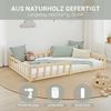 Kinderbett 120x200 Bodenbett mit Rausfallschutz Montessori Bett Kleinkindbett Holz Kiefer Natur Massiv Einzelbett Lattenrost Bettgestell Bild 4
