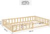 Kinderbett 120x200 Bodenbett mit Rausfallschutz Montessori Bett Kleinkindbett Holz Kiefer Natur Massiv Einzelbett Lattenrost Bettgestell Bild 3