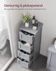 Vasagle Badezimmerschrank mit 4 Schubladen, MDF mystisches grau, 30 x 30 x 82 cm Bild 2