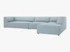 Micadoni Ecksofa Ruby 5-Sitzer Rechts Kord Scala Hellblau Bild 3