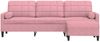 vidaXL 3-Sitzer-Sofa mit Hocker Rosa 210 cm Samt 3278280 Bild 3