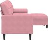 vidaXL 3-Sitzer-Sofa mit Hocker Rosa 210 cm Samt 3278280 Bild 4