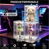 XERSEK Vitrine LED Transparente Schuhbox Acryl Displaybox Organizer Aufbewahrungsbox (Set, 2-St, 44×33×33cm Stapelfähig mit Magnettür) für Modelle Spielzeug Handtasche Bild 4