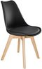 tectake Esszimmerstuhl Küchenstuhl Scandi-Design, gepolsterte Sitzfläche, 49 x 53 x 82 cm (Polsterstuhl Frederikke in schwarz, 2 St), ergonomische Form, massive Holzbeine, bodenschonende Filzgleiter Bild 3