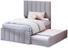 HAUSS SPOLE Polsterbett 90 x 200 cm mit Rollbett und 3 Schubladen, Leinen, Grau Bild 5