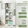 Badezimmerschrank freistehender Hochschrank mit 4 Türen & Regalen Weiß 60 x 30 x 148,5 cm Bild 5