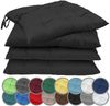 NatureMark 4er Set Stuhlkissen mit Bändern Gr. 40x40 cm Sitzkissen gefüllt, Schwarz Bild 2