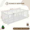 Crazy Pine 'Crazy John' Kinderbett mit hohem Rausfallschutz 73 cm, Holz, Weiß, 140x200 cm Bild 2