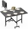 HOMCOM Klapptisch mit 6 Rollen und Bremsen (Küchentisch für 4-6 Personen, 1-St, Esstisch), für Kleine Räume, Esszimmer, Küche 120 x 80 x 73 cm Schwarz Bild 2