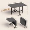 HOMCOM Klapptisch mit 6 Rollen und Bremsen (Küchentisch für 4-6 Personen, 1-St, Esstisch), für Kleine Räume, Esszimmer, Küche 120 x 80 x 73 cm Schwarz Bild 3