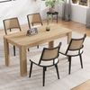 Esszimmerstuhl 45 x 50 x 85 cm aus Rattan & PU, schwarz, mit Metallgestell,6er-Set Bild 2