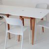 Ragaba Tischkonsole, MDF & Massives Eschenholz Eichenbeize, 90 x 45 x 76 cm, Weiß Bild 3